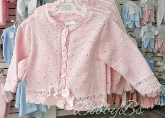 MIRANDA - Pink Bow Cardigan
