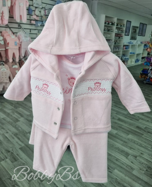 13410- Pink Velour 3PC trouser set