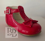 SALLY - RED Hardsole Bow Shoe