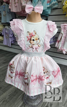 Load image into Gallery viewer, YG40 - Pink Bunny Diamante Frilled Skirt set
