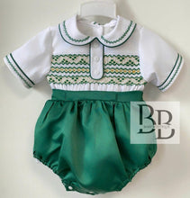 Load image into Gallery viewer, PREORDER - Smocked Emerald Green Romper