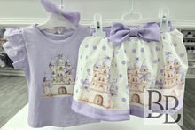 Load image into Gallery viewer, YG42 - Lilac Fairytale Castle Frilled Skirt set