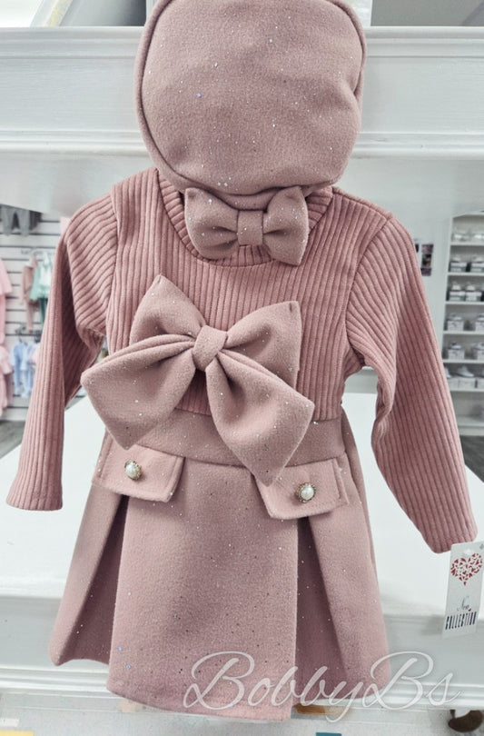 10985- Dusty Pink Sparkle dress set