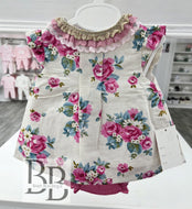 SG15 - Pink Floral dress & knicker set