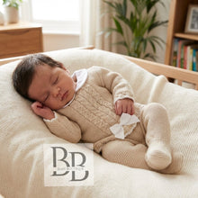 Load image into Gallery viewer, 1562 - Beige First Size 3PC Knitted set