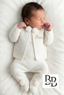 C7050 - White Pompom Knitted set