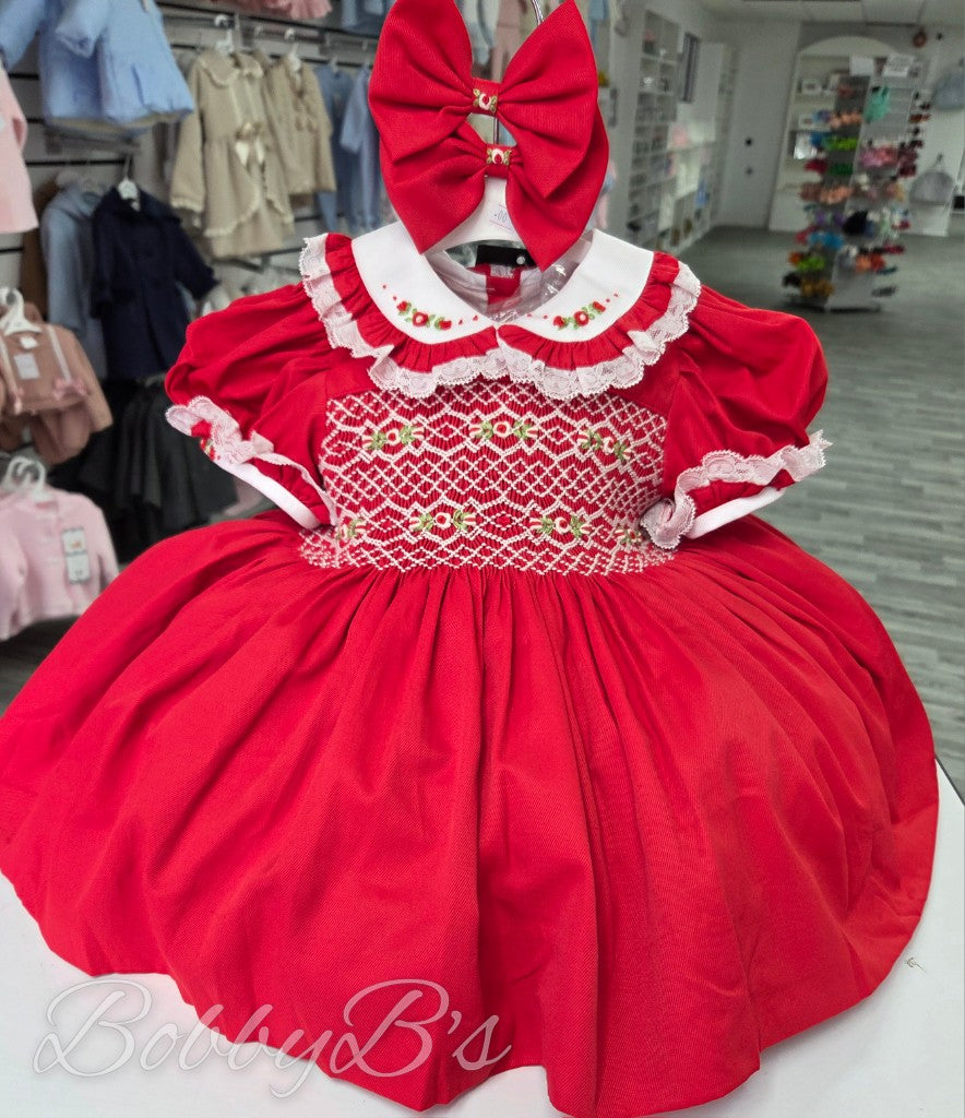 RWW2- Red Smocked dress