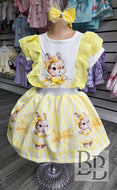 YG40 - Lemon Bunny Diamante Frilled Skirt set