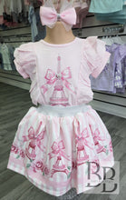 Load image into Gallery viewer, YG39 - Pink Tower Diamante Frilled Skirt set