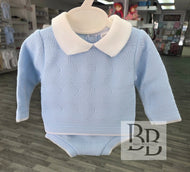 Benson - Baby Blue Long sleeved knitted set