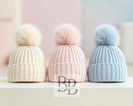 H712 - Ribbed Pompom Hat
