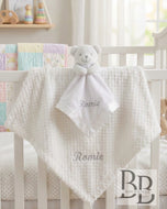 013 - White Personalised Blanket & Comforter set