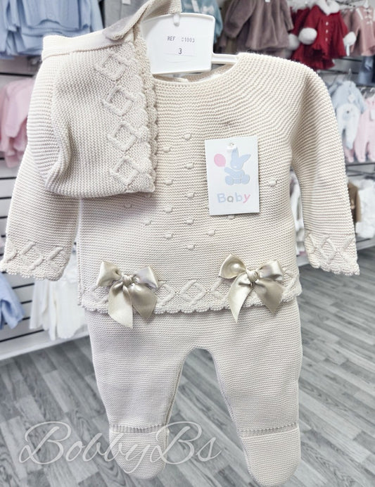 C1003- Double Bow luxury knitted set