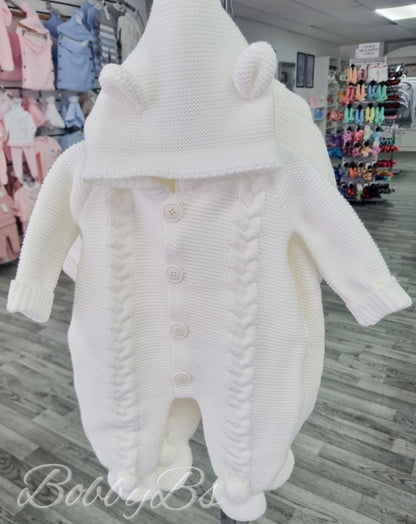 4194 - White Cable pramsuit