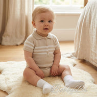 2205 Mateo - Beige/Natural Knitted Romper