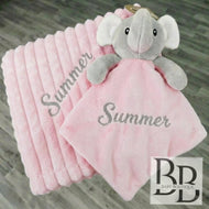 018 - Pink personalised Blanket & Comforter set