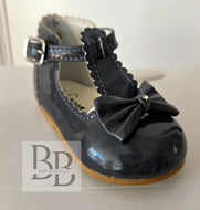 SALLY - GREY Hardsole Bow Shoe