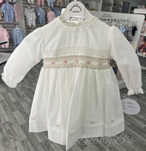 Load image into Gallery viewer, 013768 - Ivory &amp; Beige Long sleeved smocked dress