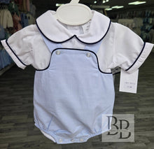 Load image into Gallery viewer, MP1C2 - Blue &amp; Navy Cotton romper