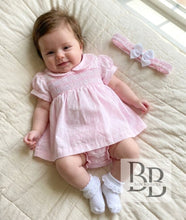Load image into Gallery viewer, 1282 - Pink Smocked detailing 3pc dress set