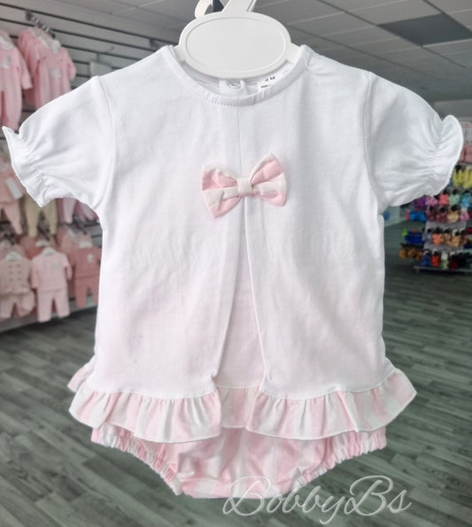 MOD60 - Pink stripe cotton peplum set