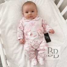Load image into Gallery viewer, PSB - Pink Double Bow Safari babygrow