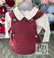 2501 - Burgundy Romper & Top set
