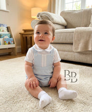 Load image into Gallery viewer, 2025306 - Blue Smocked dungaree set