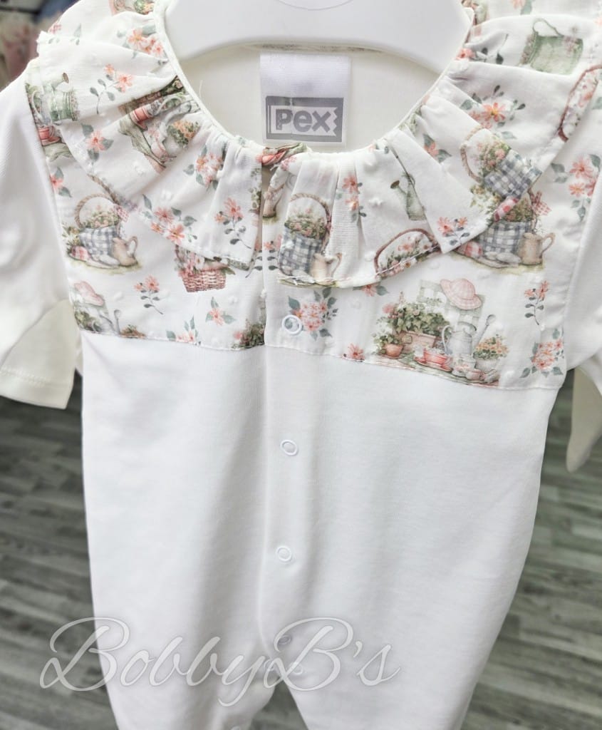 25105 - Vintage print Cotton babygrow