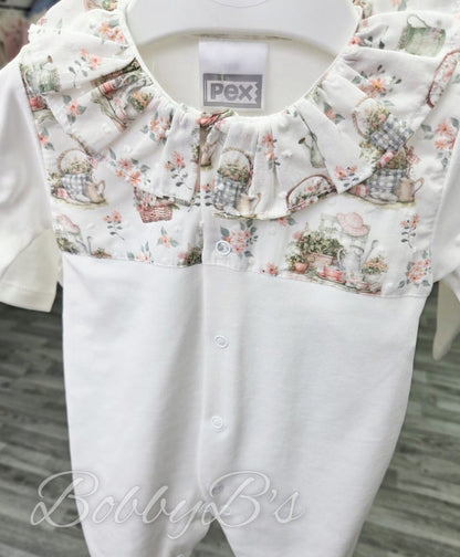 25105 - Vintage print Cotton babygrow