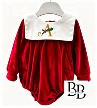 Load image into Gallery viewer, BRVC8 - Red Velvet style traditional Christmas romper