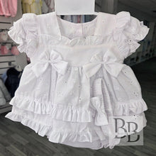 Load image into Gallery viewer, 6268 - White Broderie Anglaise bow 3pc dress set