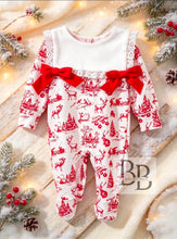 Load image into Gallery viewer, GCB1 - Red Christmas Bow Babygrow
