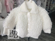 KWL7 - White knitted loopy cardigan