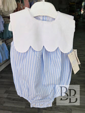 Load image into Gallery viewer, SG242 - Scalloped Edge Cotton stripe romper