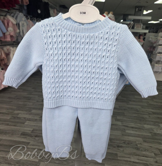 25/804 - Blue Knitted Trouser set