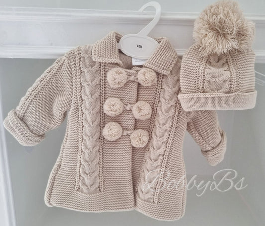 5367 - Beige Pompom Jacket set