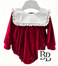 Load image into Gallery viewer, GRVC8 - Red Velvet style traditional Christmas romper