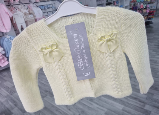 CJ140 - Lemon double bow cardigan