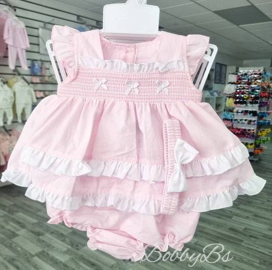 6272 - 3PC Smocked cotton dress set
