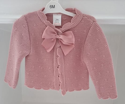 REF006- Dusty Pink satin bow cardigan