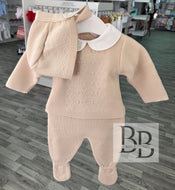 GINO - Beige Knitted trouser set