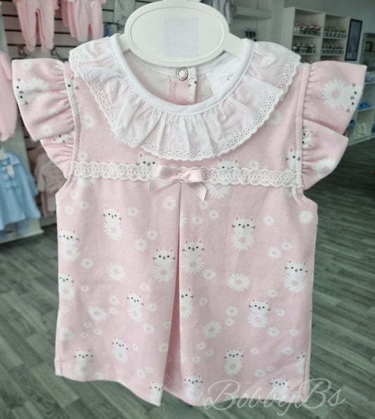 LBS25/102 - Baby pink cotton romper
