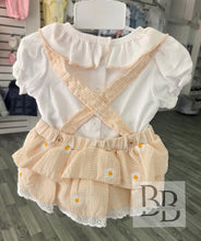 Load image into Gallery viewer, 6441 - Beige Gingham Daisy romper