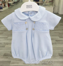 Load image into Gallery viewer, B0455 - Blue Cotton smocked romper