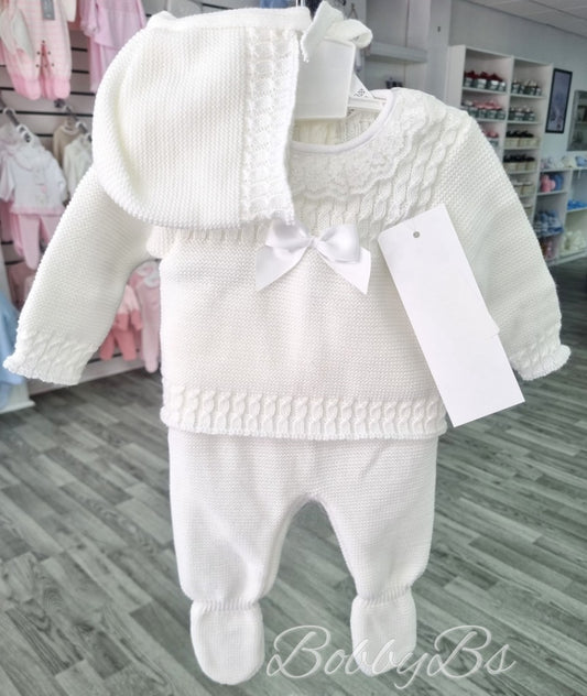 24/819 -White First Size 3PC Knitted set