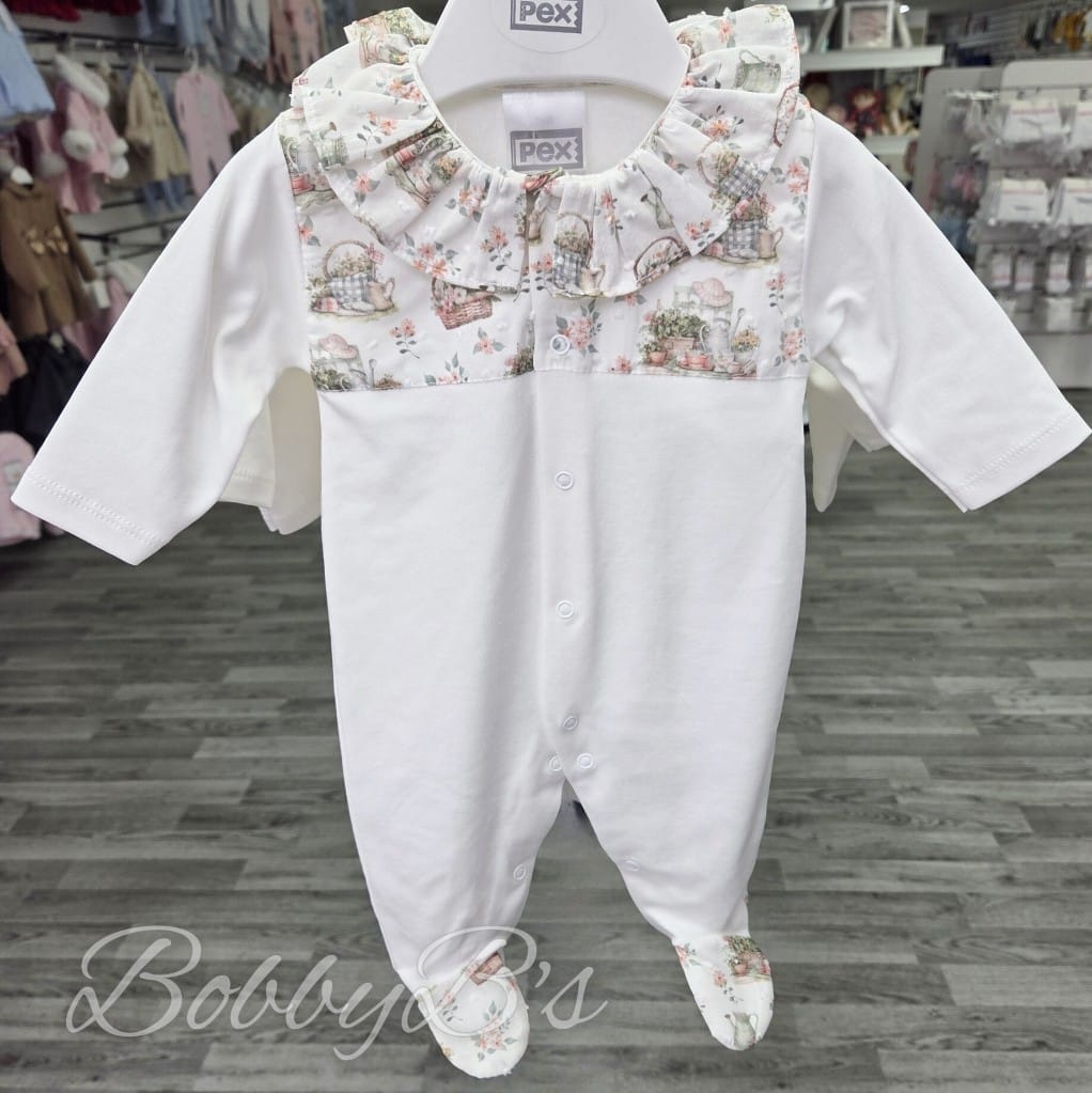 25105 - Vintage print Cotton babygrow