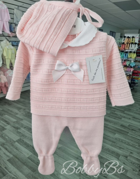 24/621 -Pink First Size 3PC Knitted set