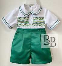 Load image into Gallery viewer, PREORDER - Smocked Emerald Green Short set