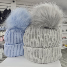 Load image into Gallery viewer, 6086 - Fur ribbed pom hat